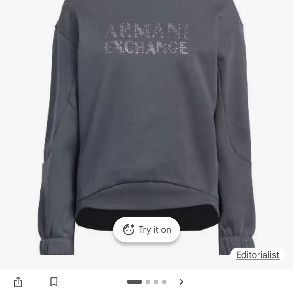 ISO Armani Exchange Women's Charcoal Sweatshirt